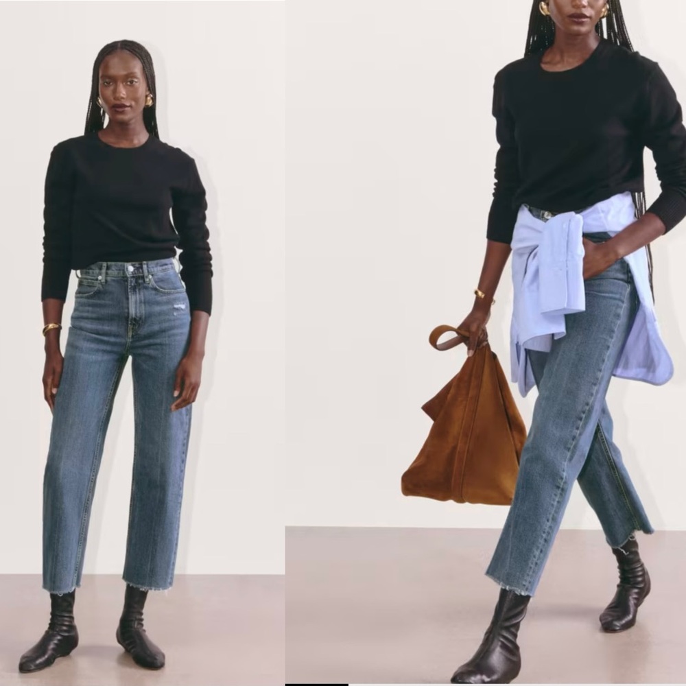 Everlane The Way High Organic Cotton Raw Hem Jeans